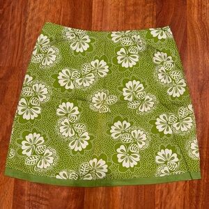 Boden Y2K 90s summer beach vacation resort Green Floral Mini Skirt medium